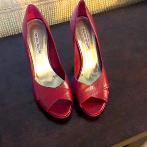 Charles David burgundy pumps worn once excellent condition